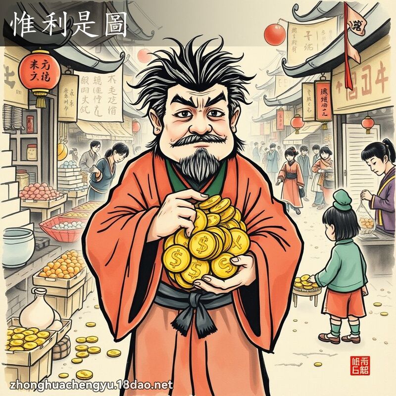 惟利是圖 - 中華成語配圖