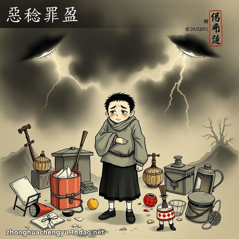 恶稔罪盈 - 中华成语配图