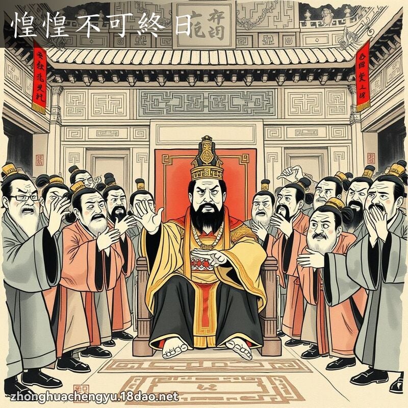 惶惶不可終日 - 中華成語配圖