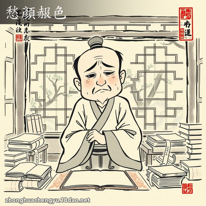 愁顏赧色 配图