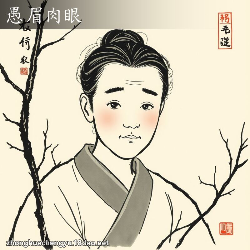 愚眉肉眼 - 中華成語配圖