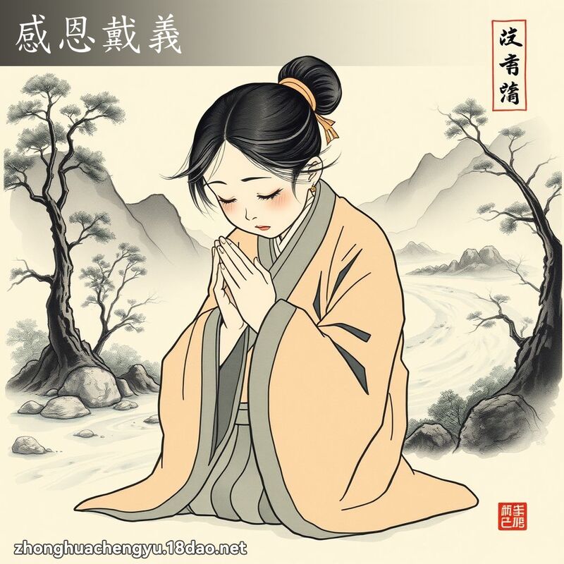 感恩戴義 - 中華成語配圖