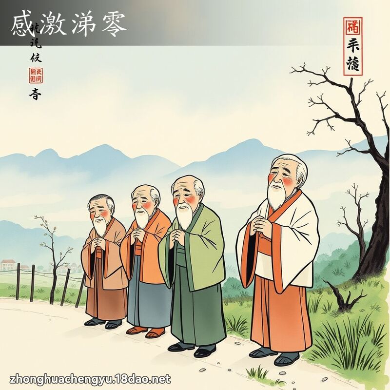 感激涕零 - 中華成語配圖