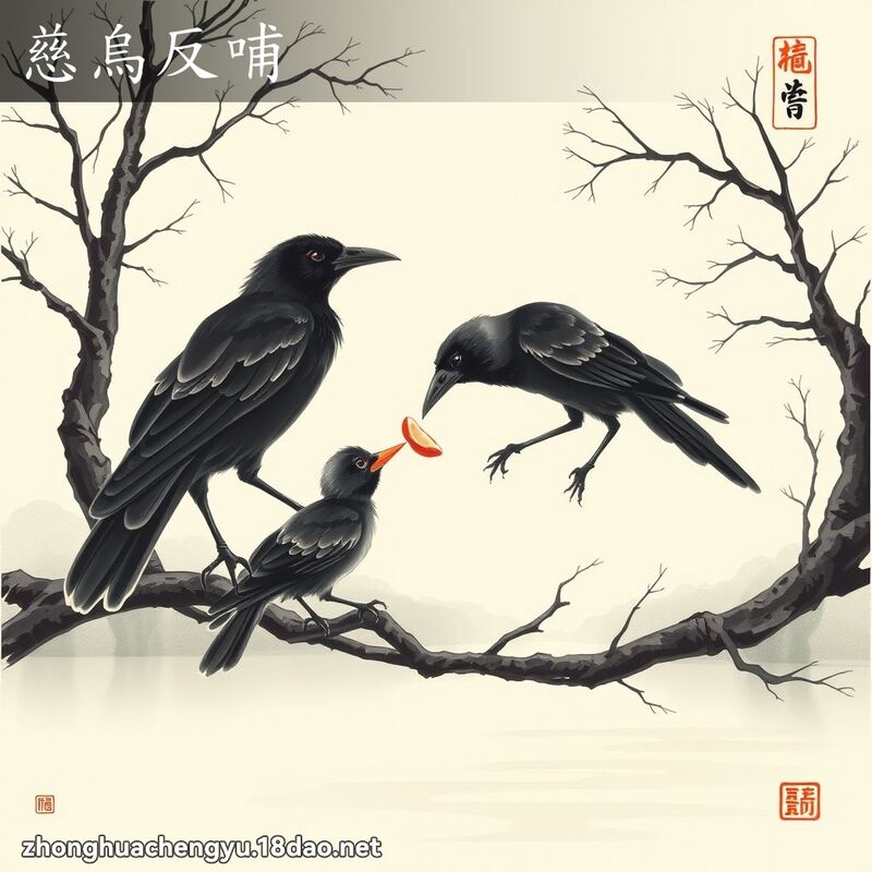 慈乌反哺 配图