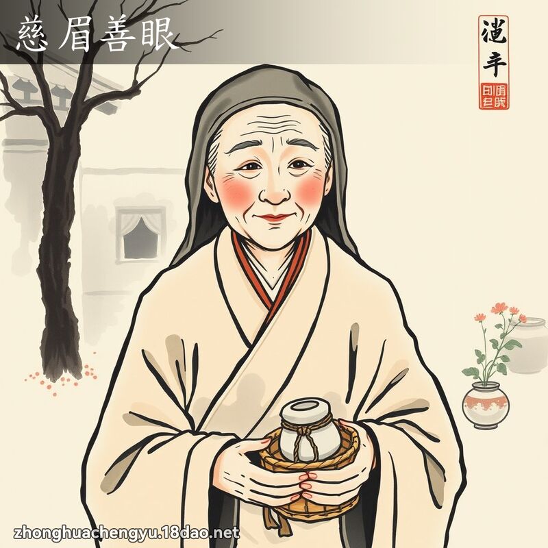 慈眉善眼 配图