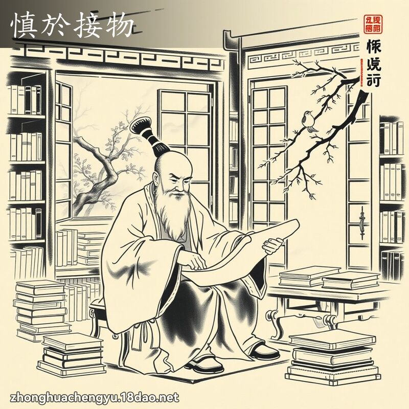 慎於接物 配图