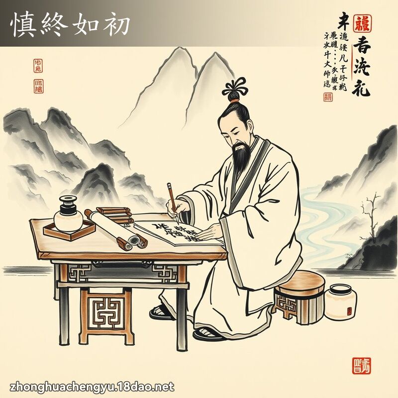 慎終如初 配图