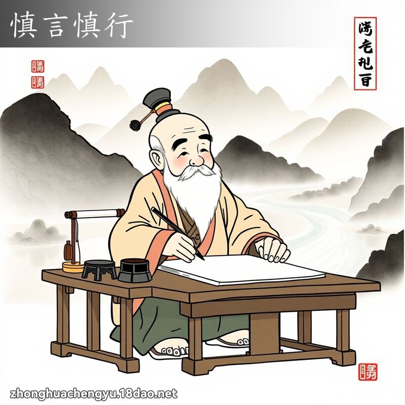 慎言慎行 配图
