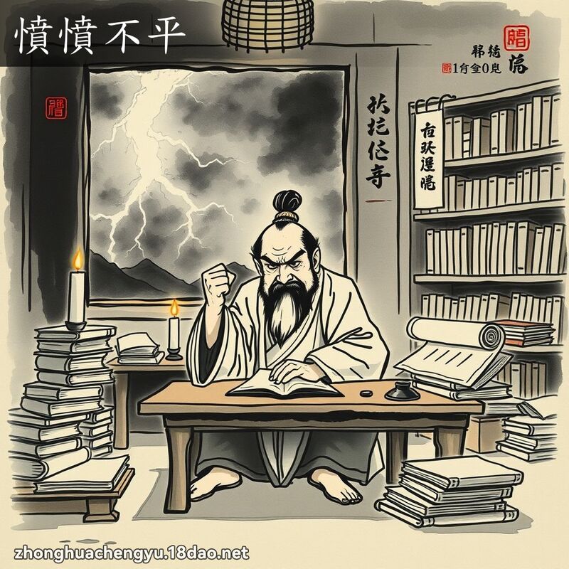 憤憤不平 配图