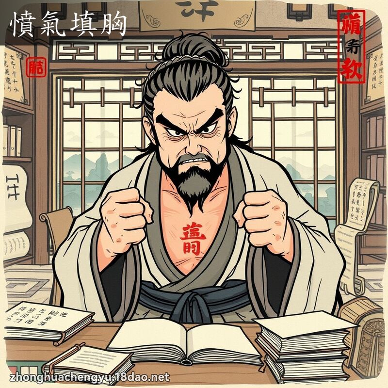 憤氣填胸 配图