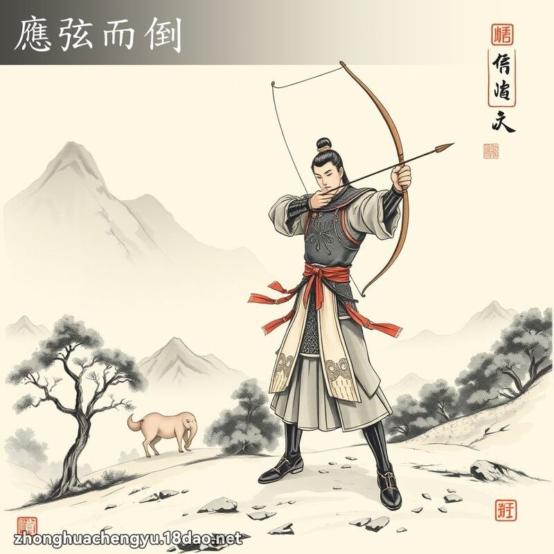 應弦而倒 配图