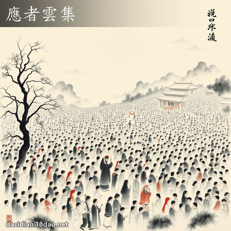 應者雲集 - 中華成語配圖