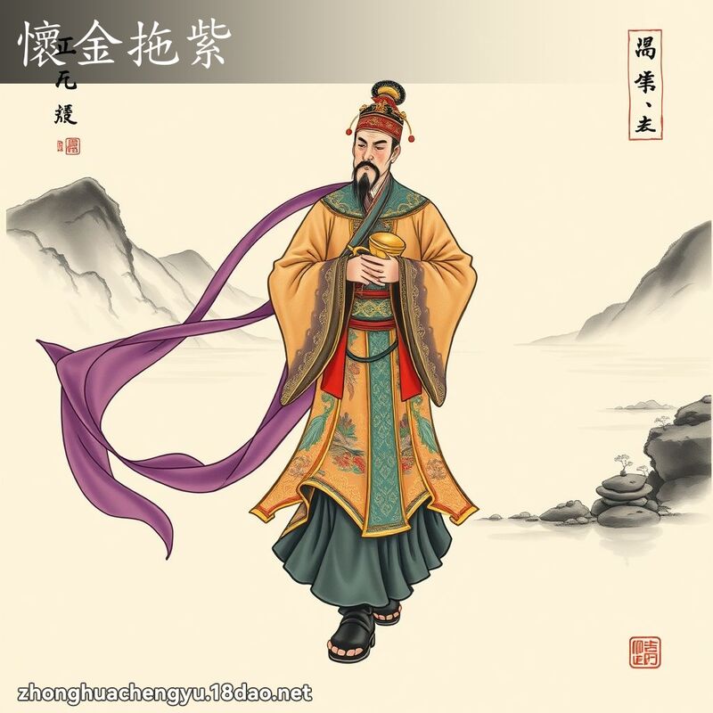 懷金拖紫 配图