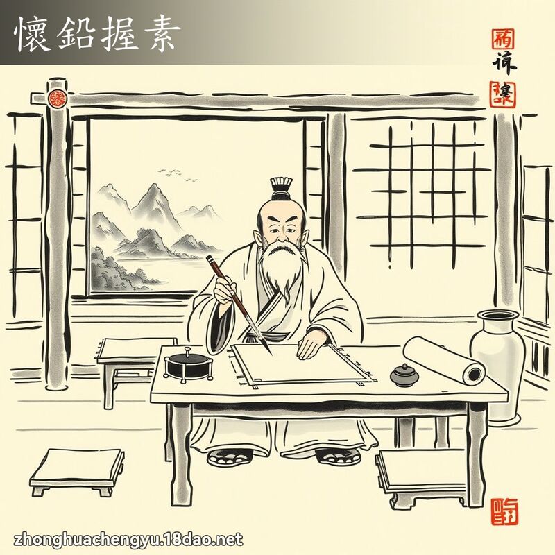 懷鉛握素 配图