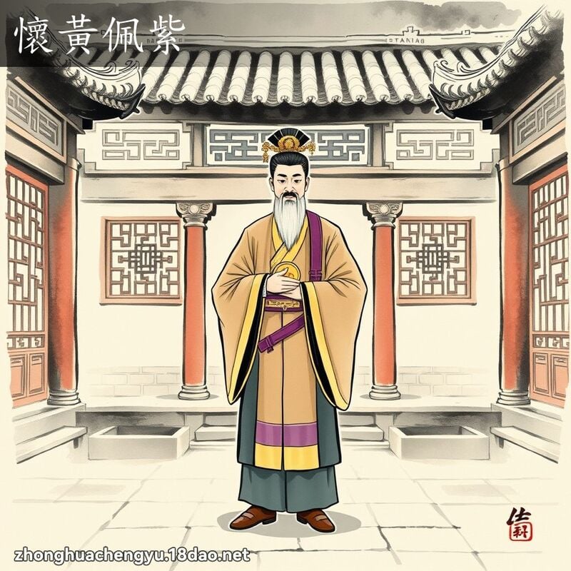 懷黃佩紫 配图
