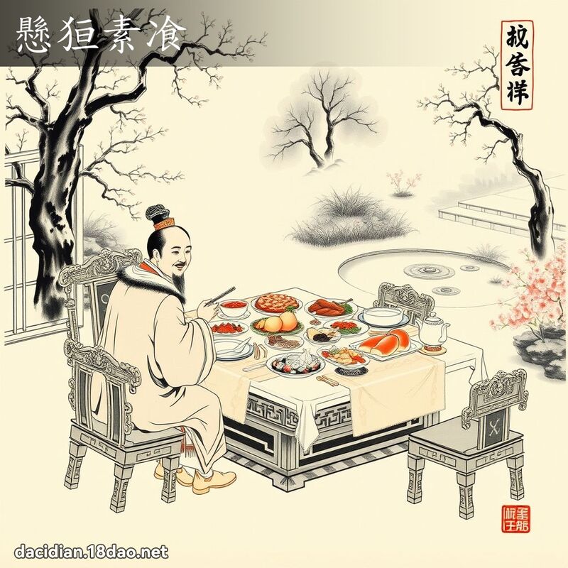 懸狟素飡 - 中華成語配圖
