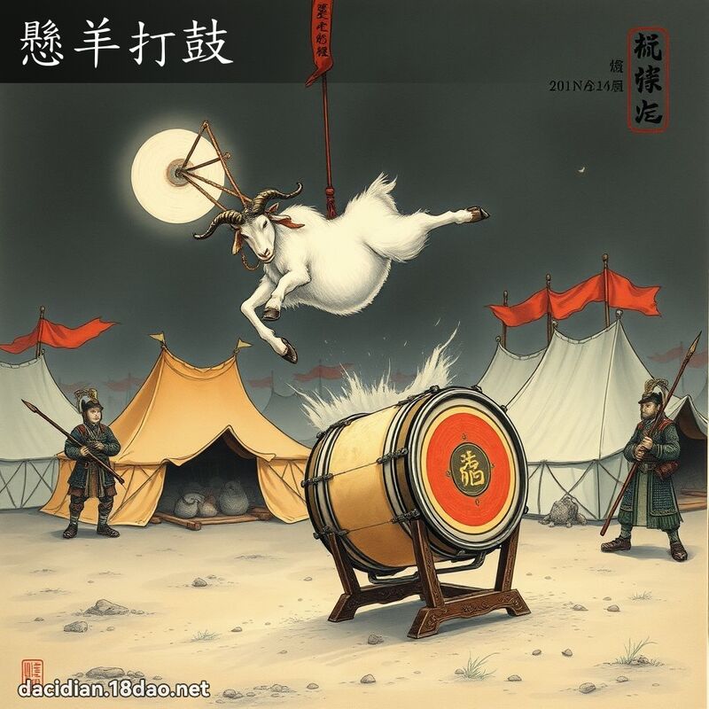 懸羊打鼓 - 中華成語配圖