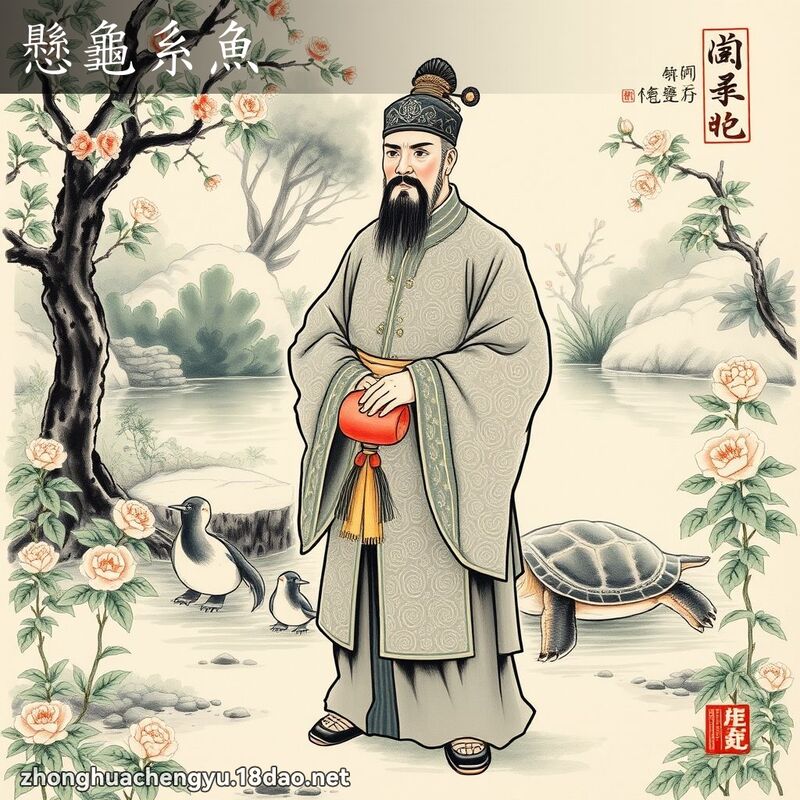 懸龜系魚 配图
