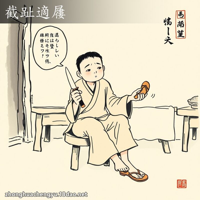 截趾適屨 配图