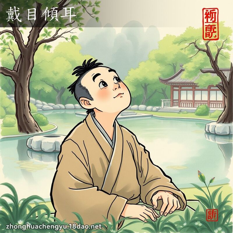 戴目傾耳 配图