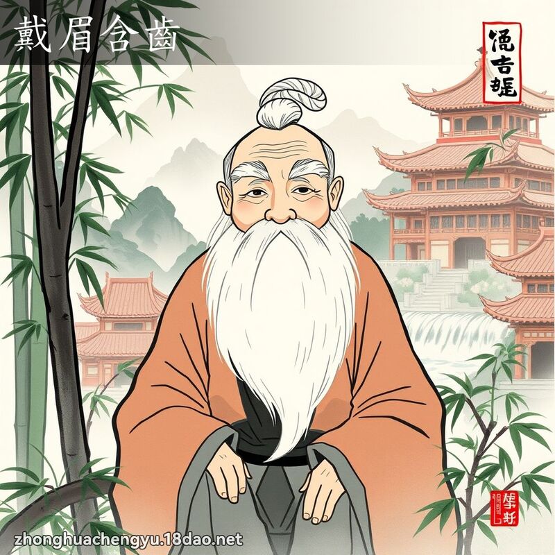 戴眉含齒 配图