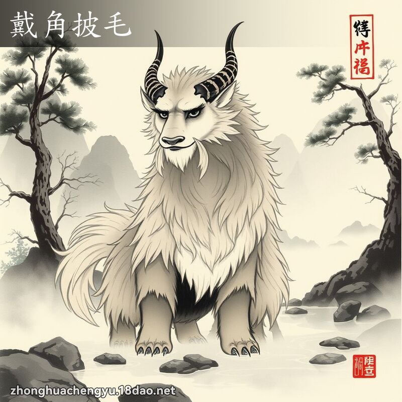 戴角披毛 配图
