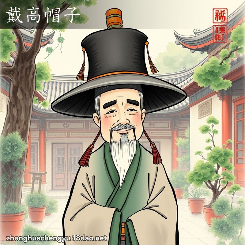戴高帽子 配图