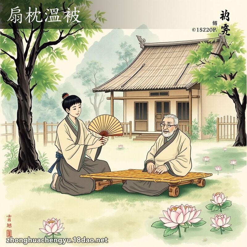 扇枕溫被 配图