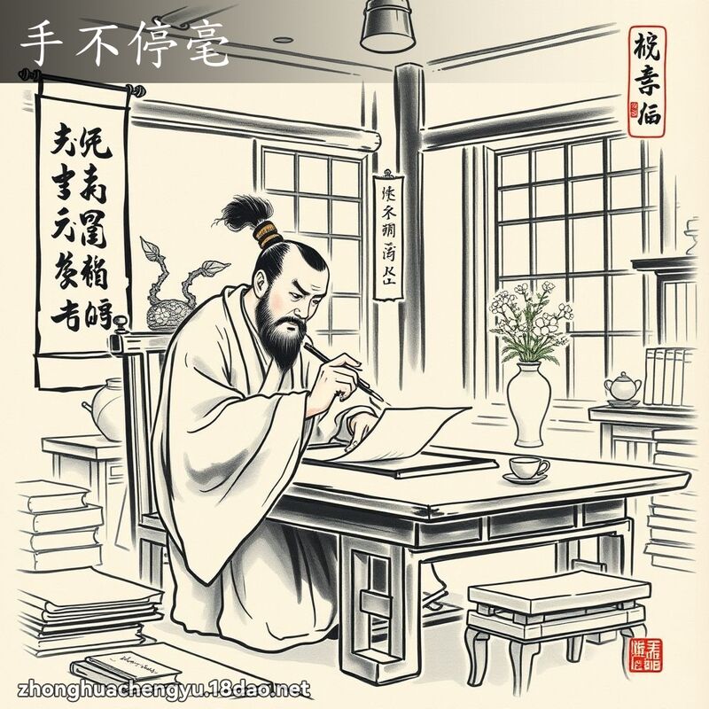手不停毫 配图