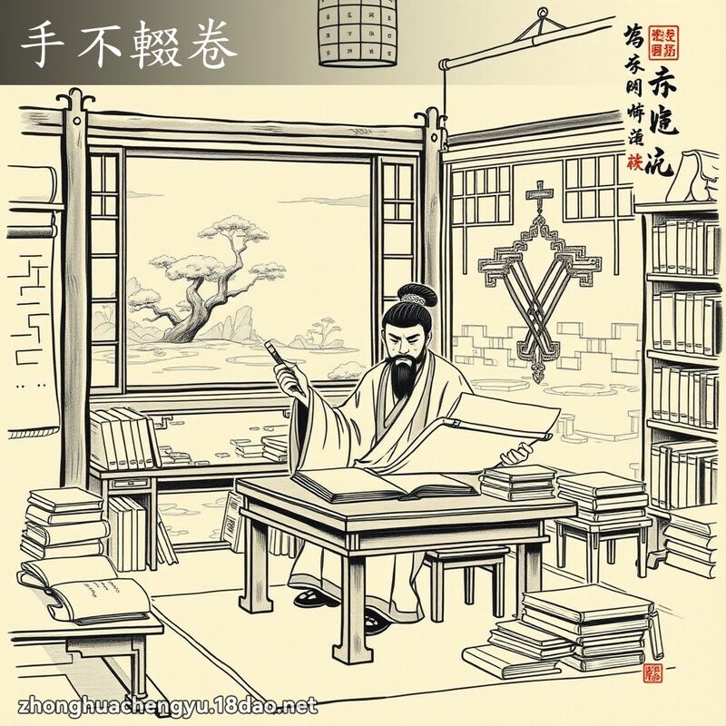 手不輟卷 配图