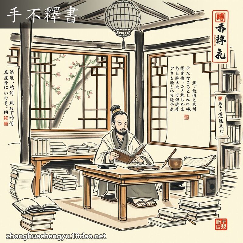 手不釋書 配图