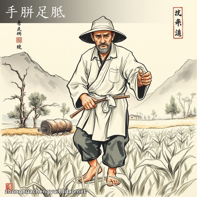 手胼足胝 配图