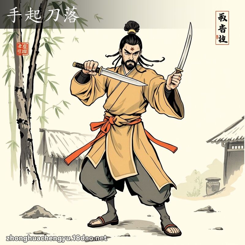 手起刀落 配图