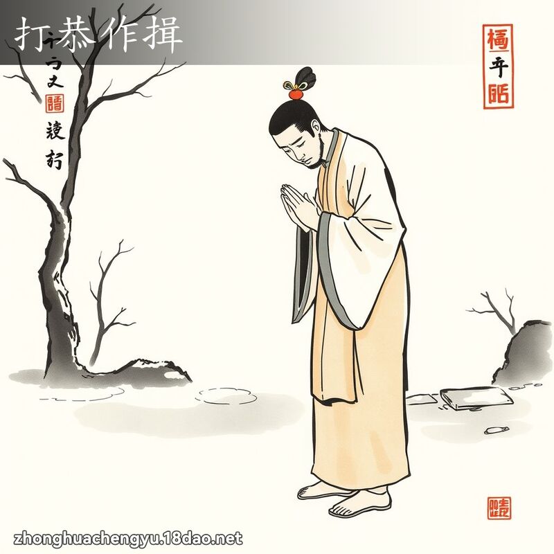 打恭作揖 配图
