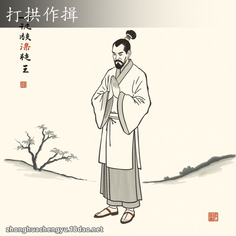 打拱作揖 - 中華成語配圖