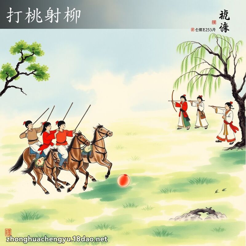 打桃射柳 配图