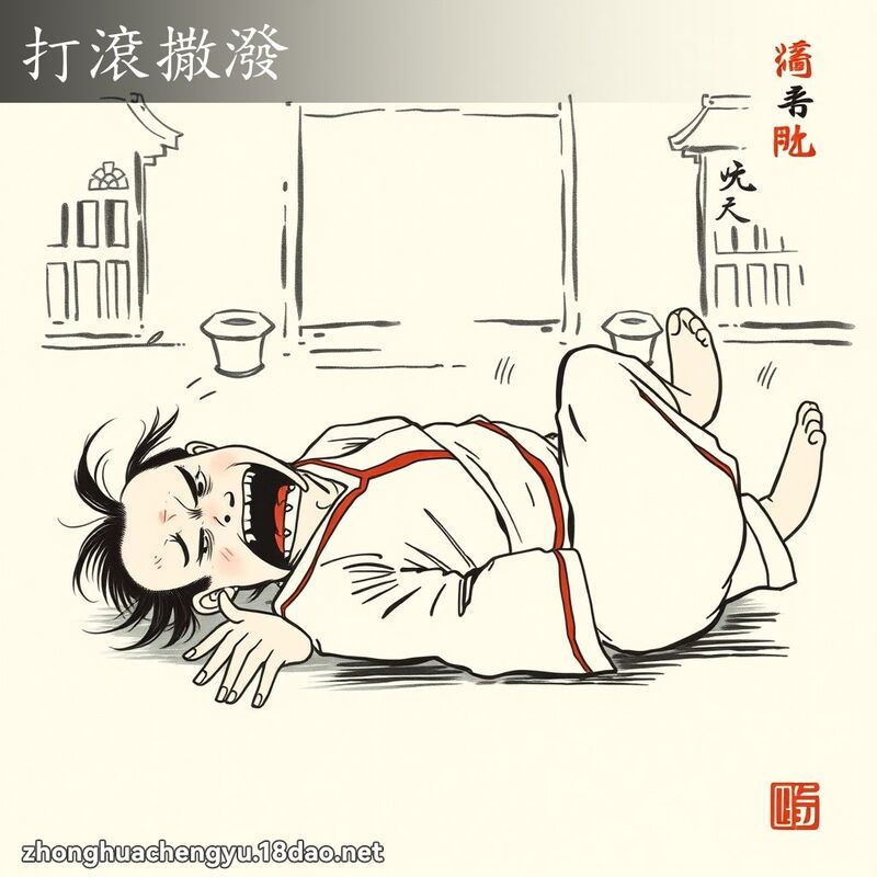 打滾撒潑 配图