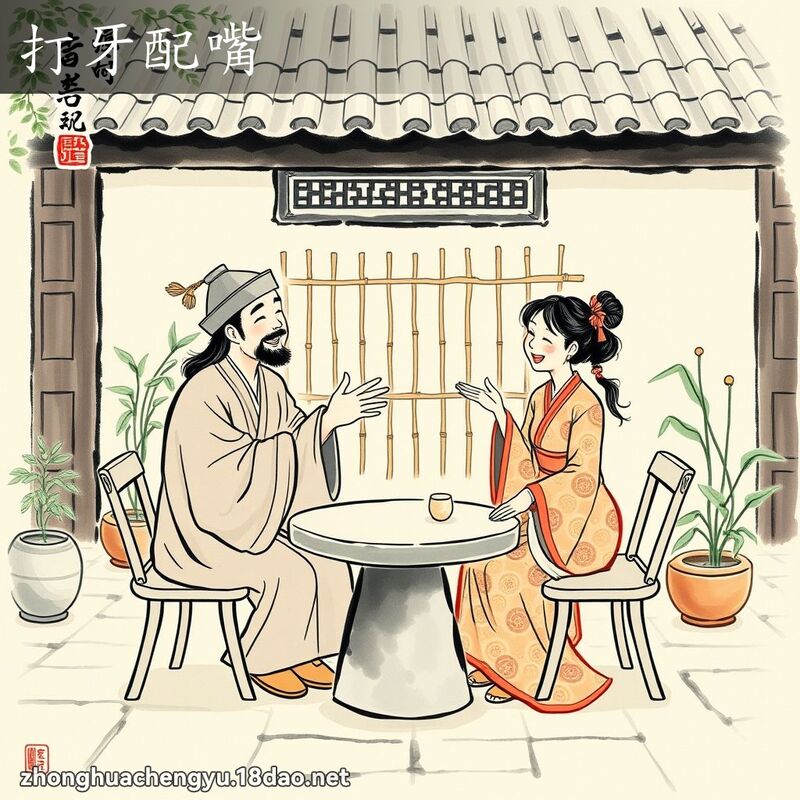 打牙配嘴 配图