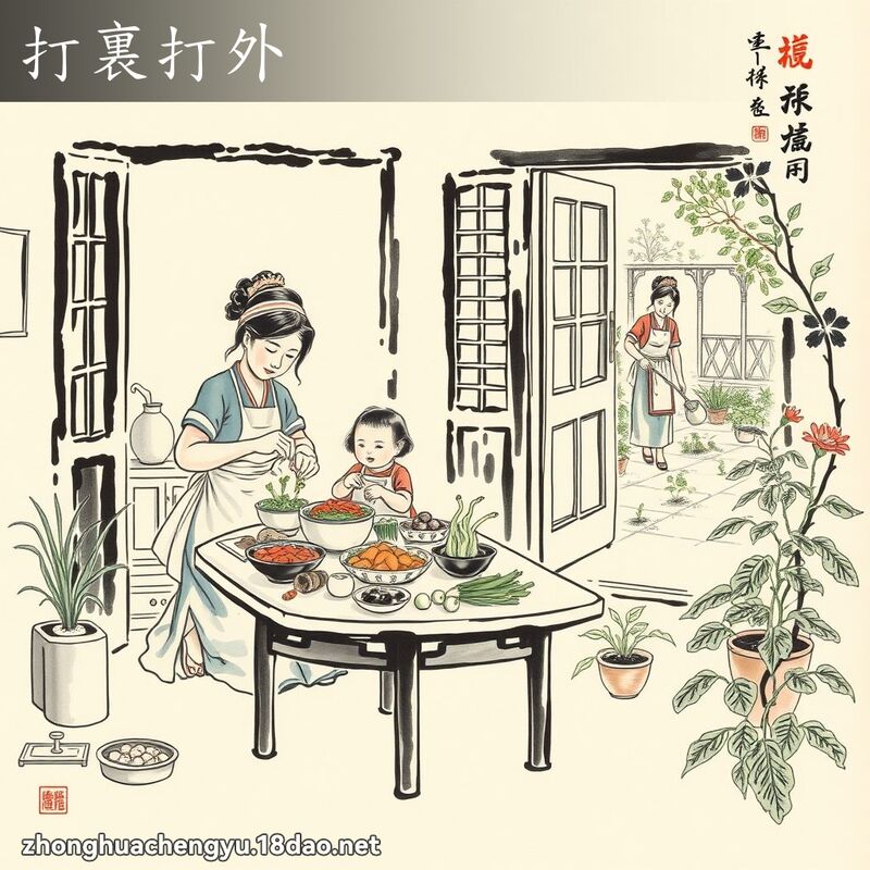 打裏打外 配图