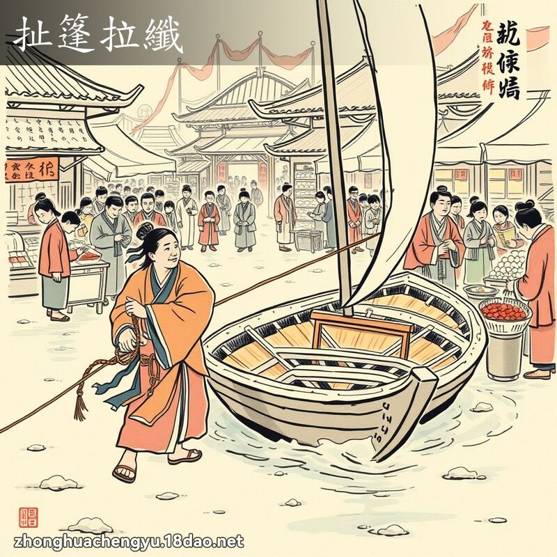 扯篷拉纖 配图