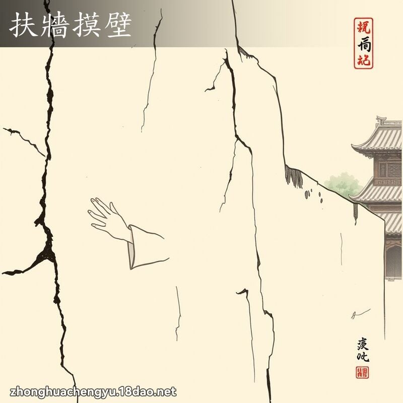 扶牆摸壁 配图