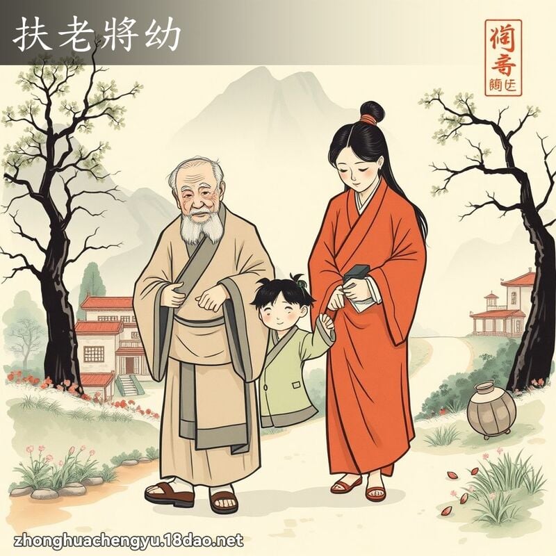 扶老將幼 配图