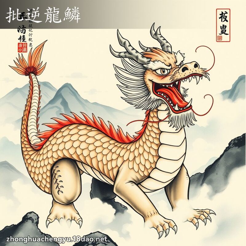 批逆龍鱗 - 中華成語配圖