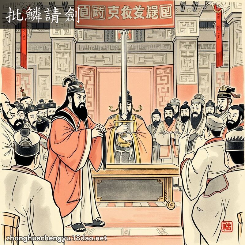 批鱗請劍 - 中華成語配圖
