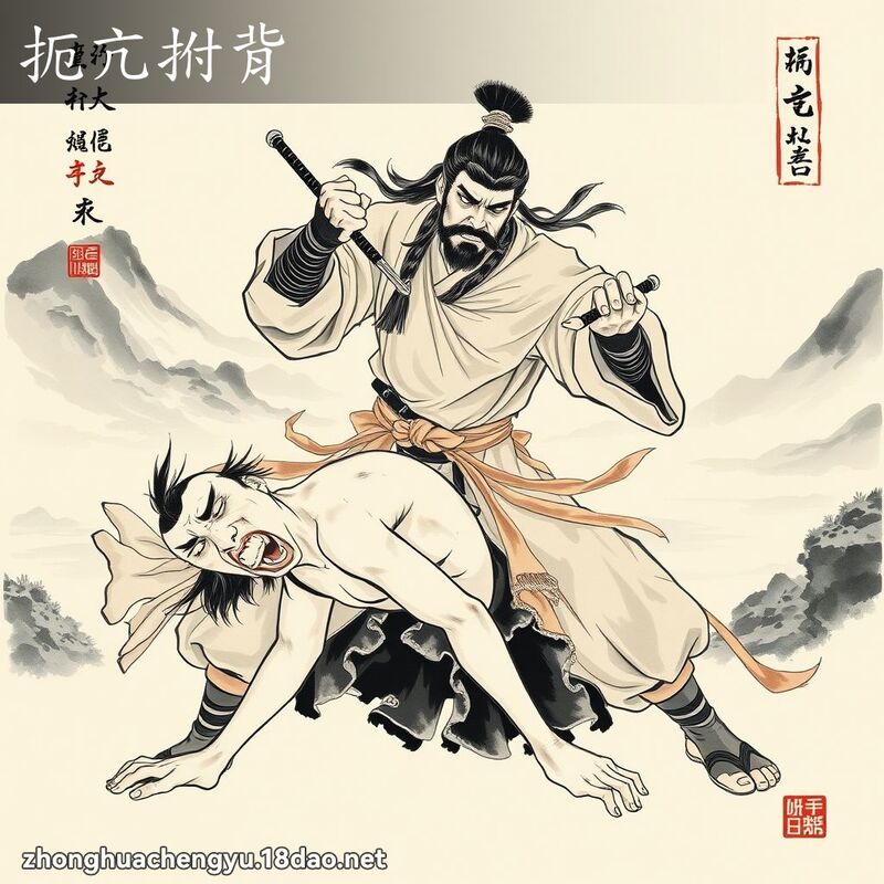 扼亢拊背 - 中華成語配圖