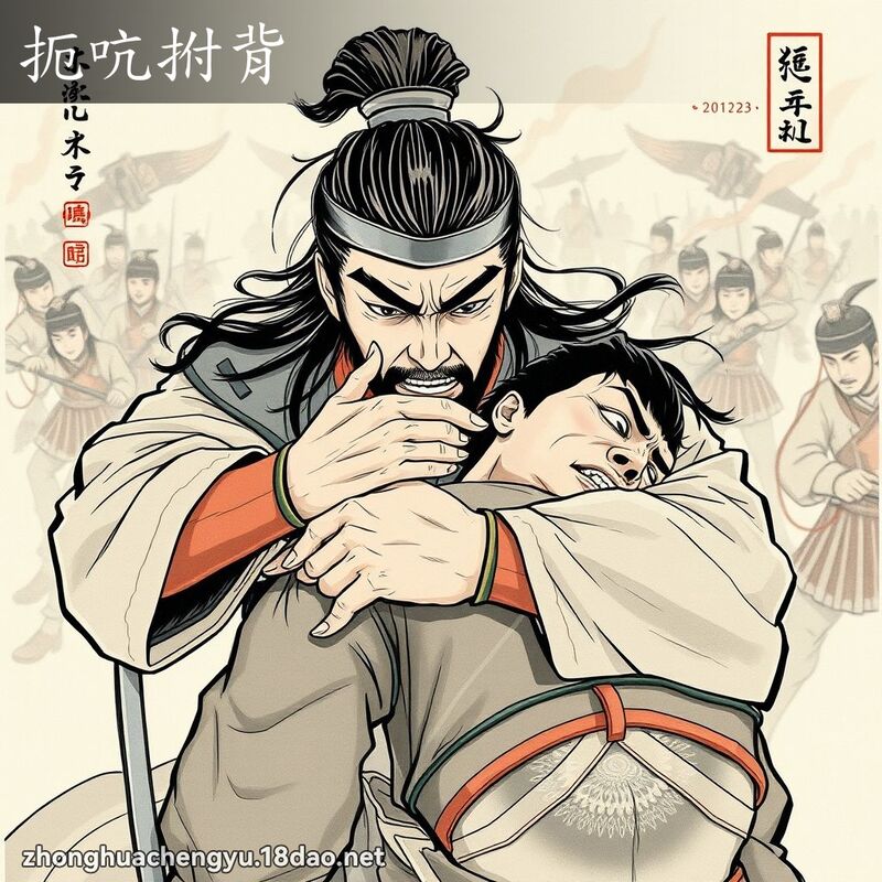 扼吭拊背 - 中華成語配圖