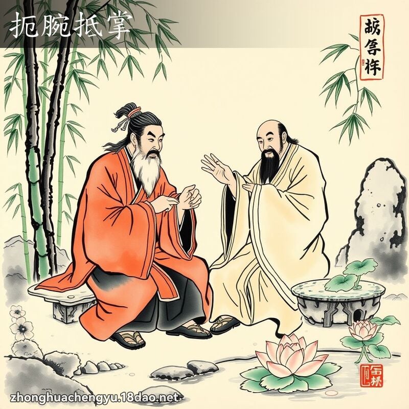扼腕抵掌 配图