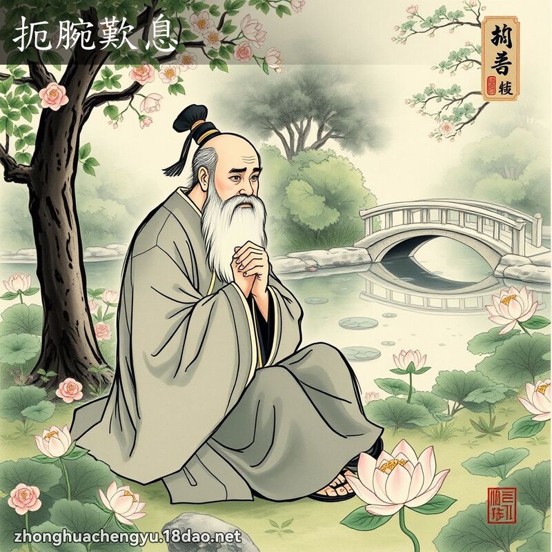 扼腕叹息 - 中华成语配图