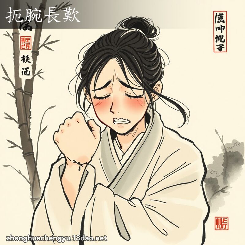 扼腕長歎 - 中華成語配圖