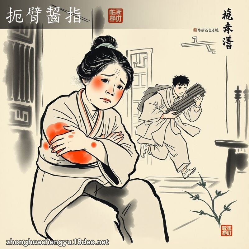 扼臂齧指 配图